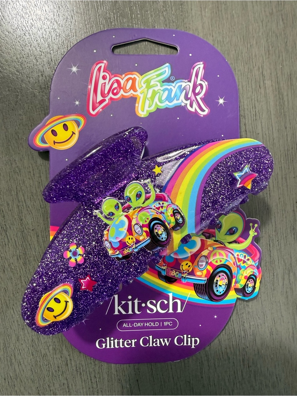 Lisa Frank glitter hair clip